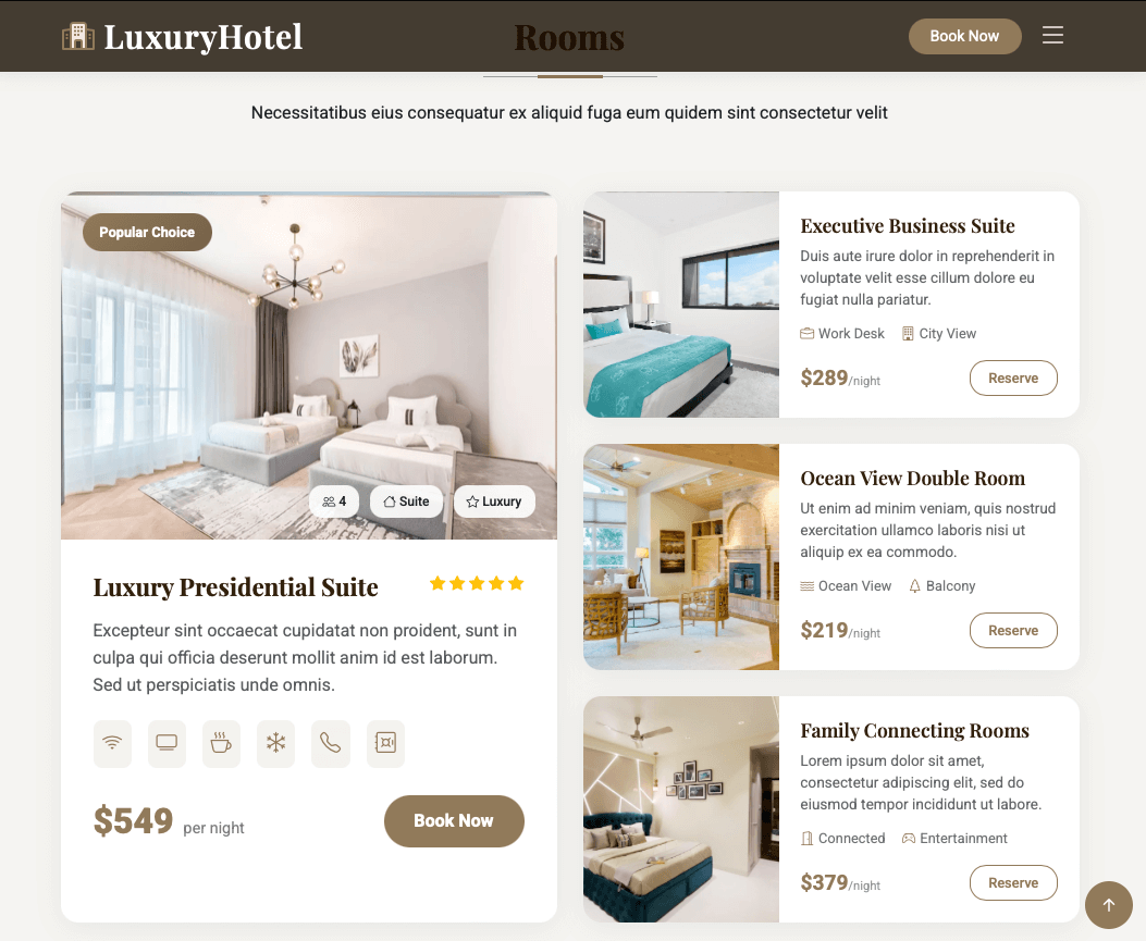 Luxury Hotel Website